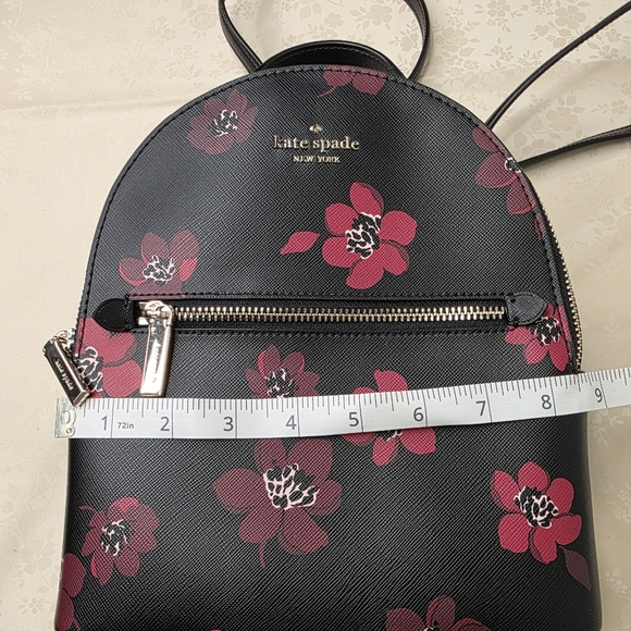 Kate Spade Karissa Medium Floral Backpack - Black & Burgundy Rose main image 10